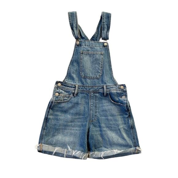 Lucky Brand Denim Boyfriend Shortall Overall size S Raw Hem - Picture 9 of 11